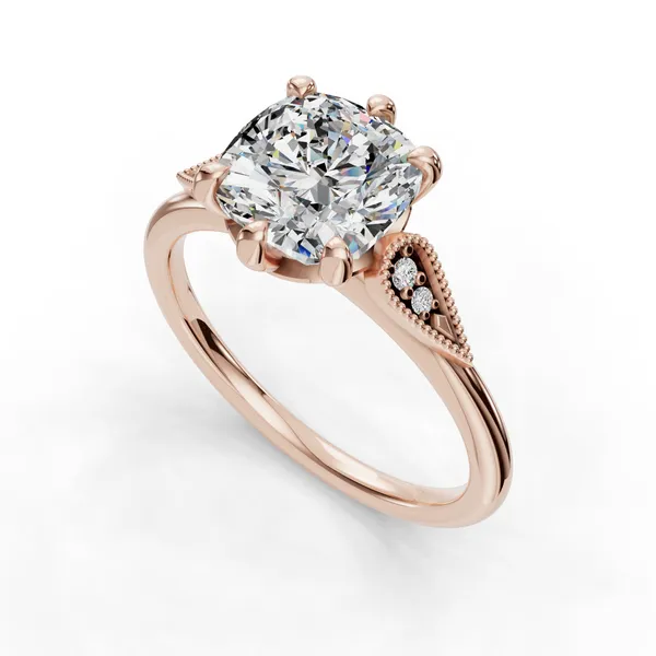 14K Rose Gold Cushion Engagement Ring Setting SVS Fine Jewelry Oceanside, NY