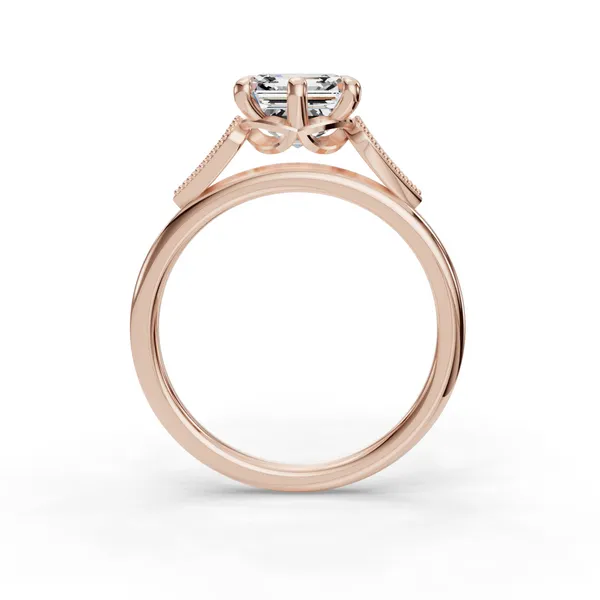 14K Rose Gold Asscher Engagement Ring Setting Image 2 SVS Fine Jewelry Oceanside, NY