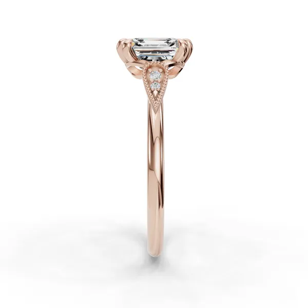 14K Rose Gold Asscher Engagement Ring Setting Image 3 SVS Fine Jewelry Oceanside, NY