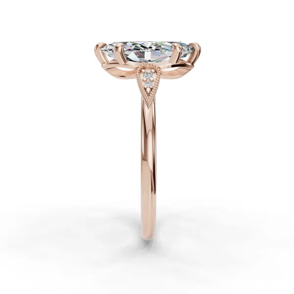 14K Rose Gold Marquise Engagement Ring Setting Image 3 SVS Fine Jewelry Oceanside, NY
