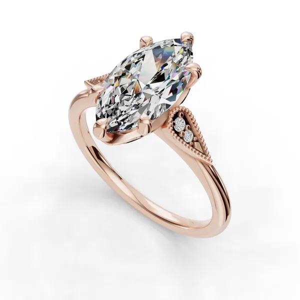14K Rose Gold Marquise Engagement Ring Setting SVS Fine Jewelry Oceanside, NY