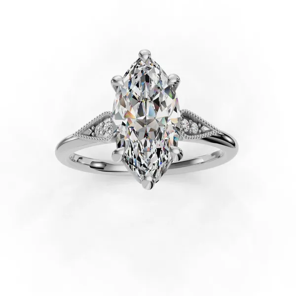 14K White Gold Marquise Engagement Ring Setting Image 4 SVS Fine Jewelry Oceanside, NY