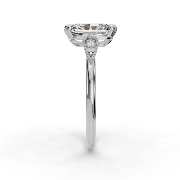 14K White Gold Radiant Engagement Ring Setting Image 3 SVS Fine Jewelry Oceanside, NY