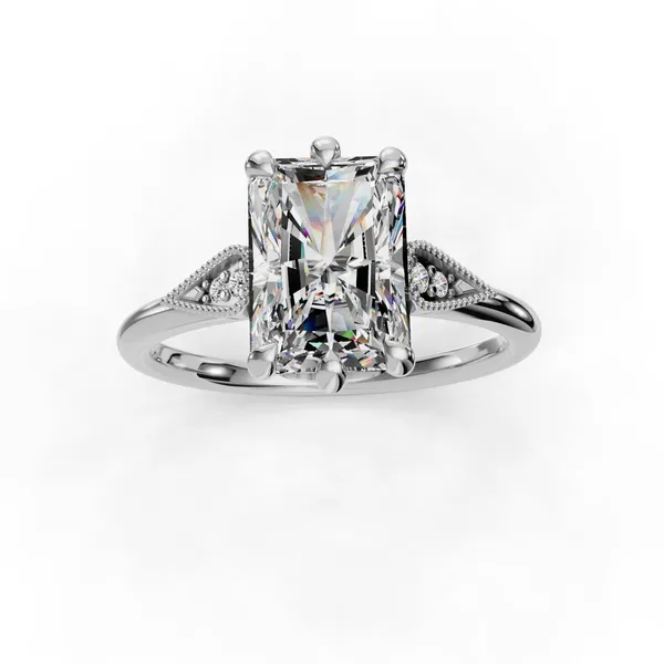 14K White Gold Radiant Engagement Ring Setting Image 4 SVS Fine Jewelry Oceanside, NY