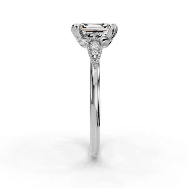 14K White Gold Asscher Engagement Ring Setting Image 3 SVS Fine Jewelry Oceanside, NY