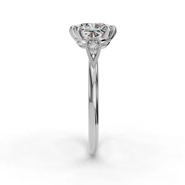 14K White Gold Cushion Engagement Ring Setting Image 3 SVS Fine Jewelry Oceanside, NY