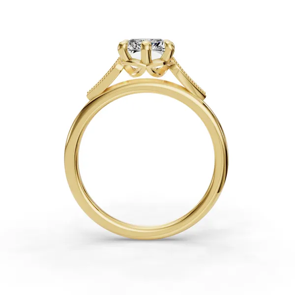 14K Yellow Gold Radiant Engagement Ring Setting Image 2 SVS Fine Jewelry Oceanside, NY