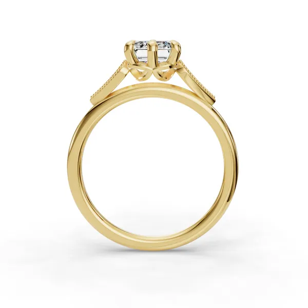 14K Yellow Gold Emerald Engagement Ring Setting Image 2 SVS Fine Jewelry Oceanside, NY