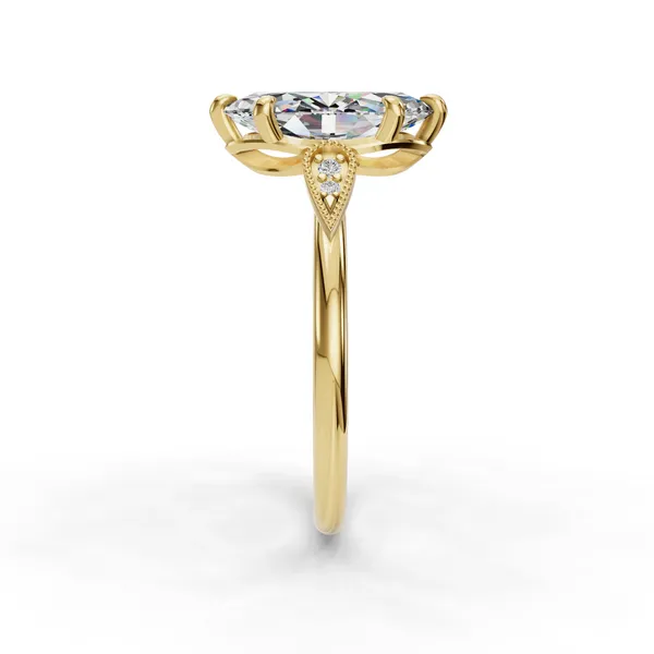 14K Yellow Gold Marquise Engagement Ring Setting Image 3 SVS Fine Jewelry Oceanside, NY