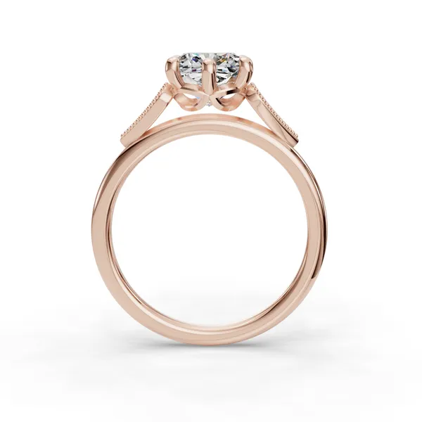 18K Rose Gold Cushion Engagement Ring Setting Image 2 SVS Fine Jewelry Oceanside, NY