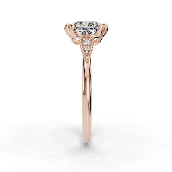 18K Rose Gold Cushion Engagement Ring Setting Image 3 SVS Fine Jewelry Oceanside, NY