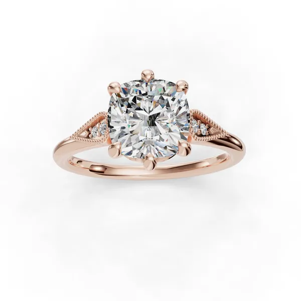 18K Rose Gold Cushion Engagement Ring Setting Image 4 SVS Fine Jewelry Oceanside, NY