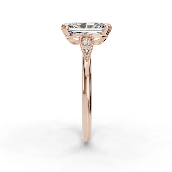 18K Rose Gold Radiant Engagement Ring Setting Image 3 SVS Fine Jewelry Oceanside, NY