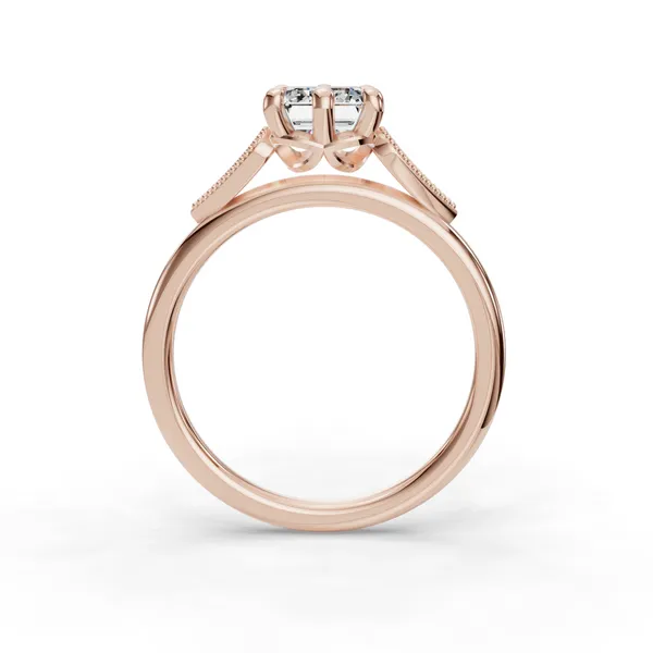 18K Rose Gold Emerald Engagement Ring Setting Image 2 SVS Fine Jewelry Oceanside, NY