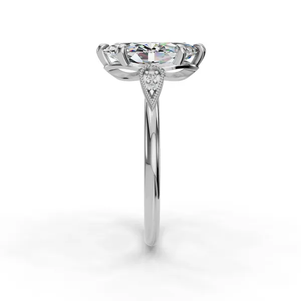 18K White Gold Marquise Engagement Ring Setting Image 3 SVS Fine Jewelry Oceanside, NY