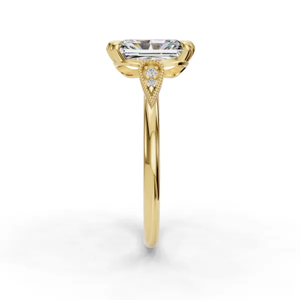 18K Yellow Gold Radiant Engagement Ring Setting Image 3 SVS Fine Jewelry Oceanside, NY
