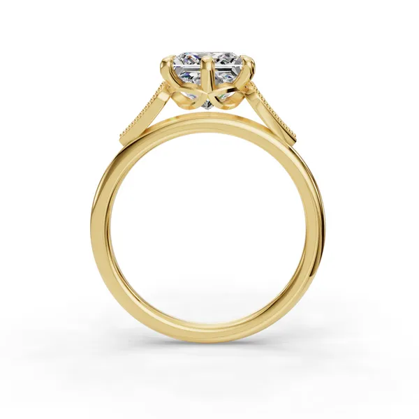 18K Yellow Gold Princess Engagement Ring Setting Image 2 SVS Fine Jewelry Oceanside, NY