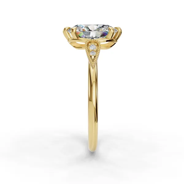 18K Yellow Gold Oval Engagement Ring Setting Image 3 SVS Fine Jewelry Oceanside, NY