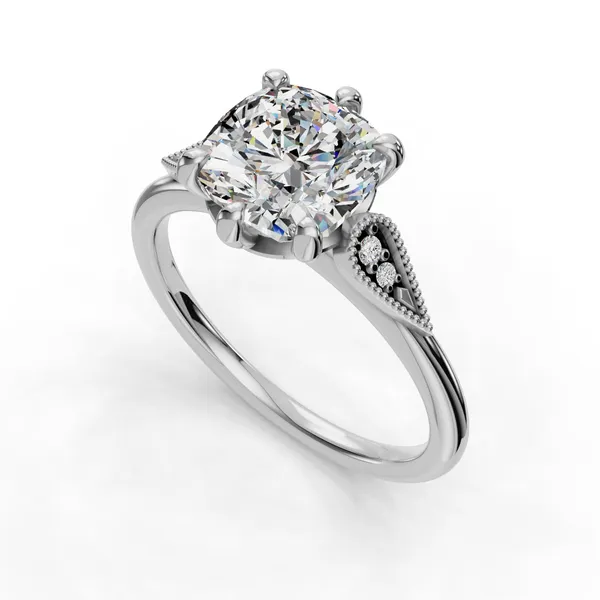 Platinum Cushion Engagement Ring Setting SVS Fine Jewelry Oceanside, NY