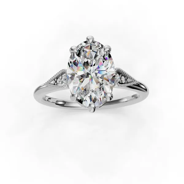 Platinum Oval Engagement Ring Setting Image 4 SVS Fine Jewelry Oceanside, NY