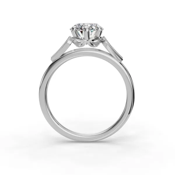 Platinum Oval Engagement Ring Setting Image 2 SVS Fine Jewelry Oceanside, NY