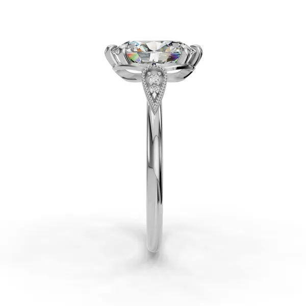 Platinum Oval Engagement Ring Setting Image 3 SVS Fine Jewelry Oceanside, NY
