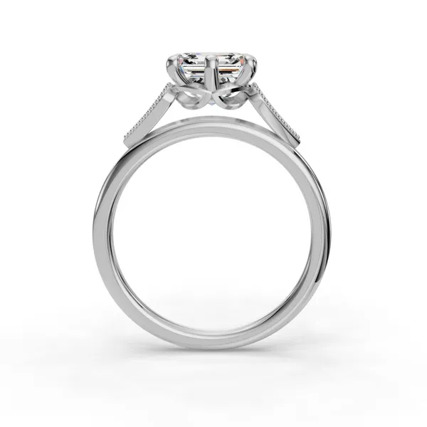 Platinum Asscher Engagement Ring Setting Image 2 SVS Fine Jewelry Oceanside, NY