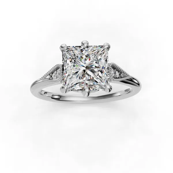 Platinum Princess Engagement Ring Setting Image 4 SVS Fine Jewelry Oceanside, NY