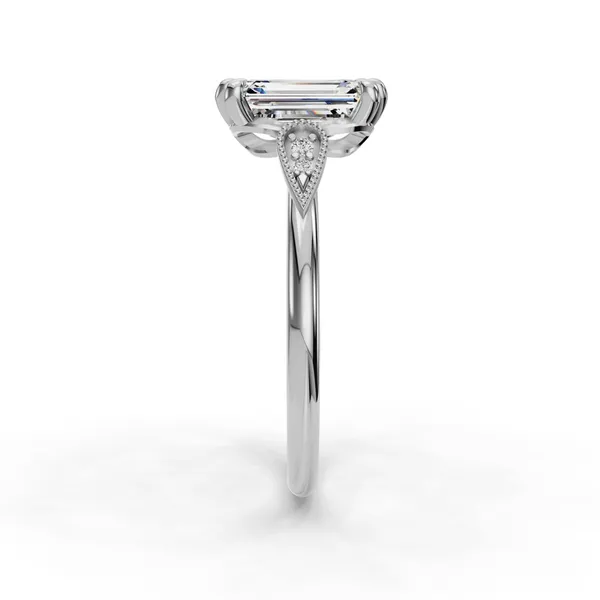 Platinum Emerald Engagement Ring Setting Image 3 SVS Fine Jewelry Oceanside, NY