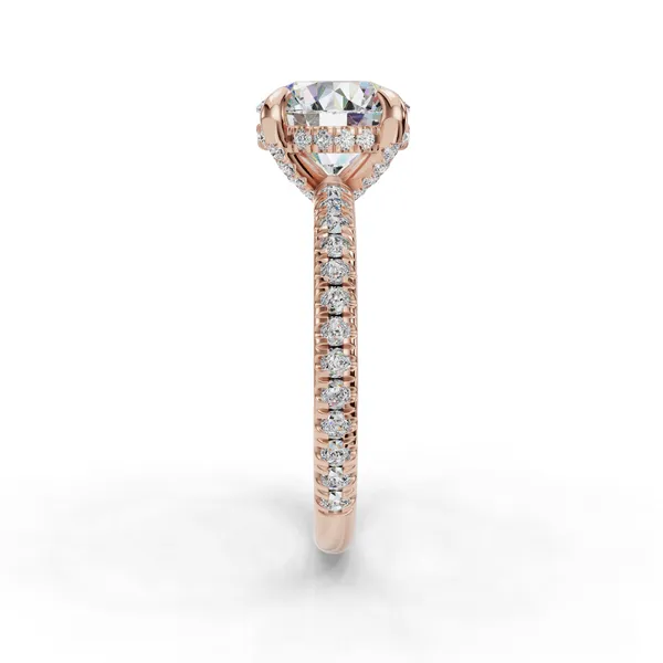 14K Rose Gold Round Engagement Ring Setting Image 3 SVS Fine Jewelry Oceanside, NY