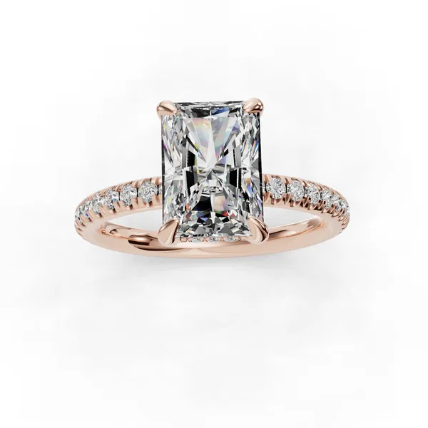 14K Rose Gold Radiant Engagement Ring Setting Image 4 SVS Fine Jewelry Oceanside, NY