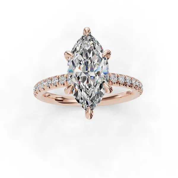 14K Rose Gold Marquise Engagement Ring Setting Image 4 SVS Fine Jewelry Oceanside, NY