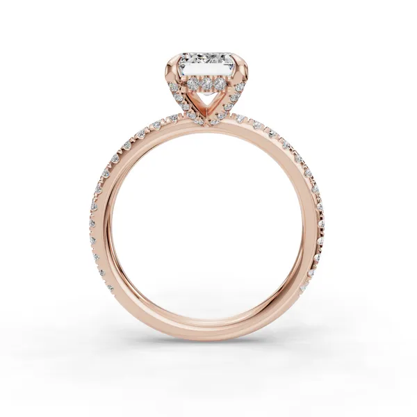 14K Rose Gold Emerald Engagement Ring Setting Image 2 SVS Fine Jewelry Oceanside, NY