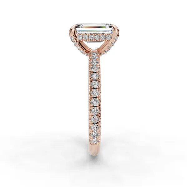 14K Rose Gold Emerald Engagement Ring Setting Image 3 SVS Fine Jewelry Oceanside, NY