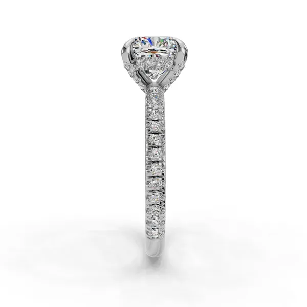 14K White Gold Cushion Engagement Ring Setting Image 3 SVS Fine Jewelry Oceanside, NY