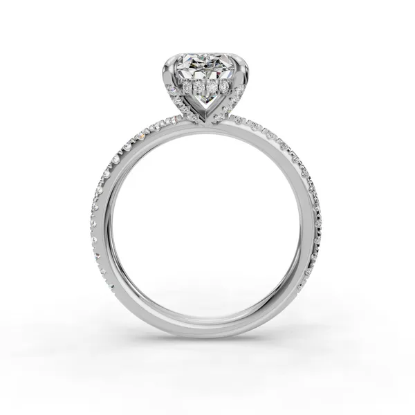 14K White Gold Oval Engagement Ring Setting Image 2 SVS Fine Jewelry Oceanside, NY