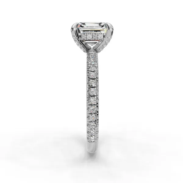 14K White Gold Asscher Engagement Ring Setting Image 3 SVS Fine Jewelry Oceanside, NY