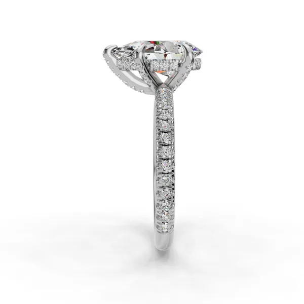 14K White Gold Pear Engagement Ring Setting Image 3 SVS Fine Jewelry Oceanside, NY