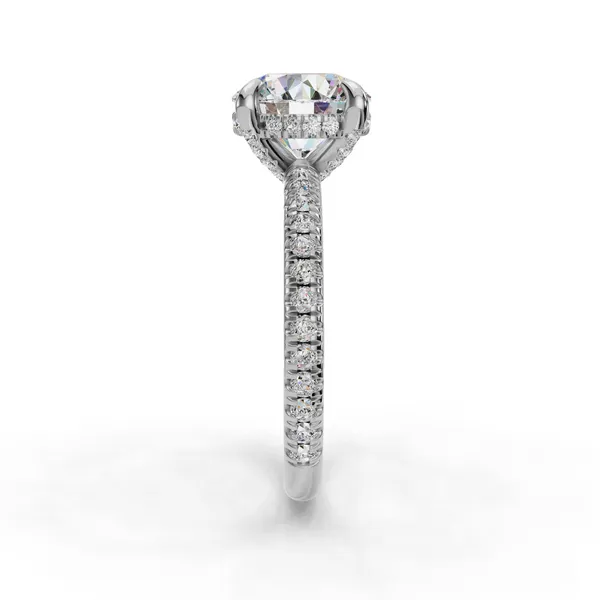 14K White Gold Round Engagement Ring Setting Image 3 SVS Fine Jewelry Oceanside, NY