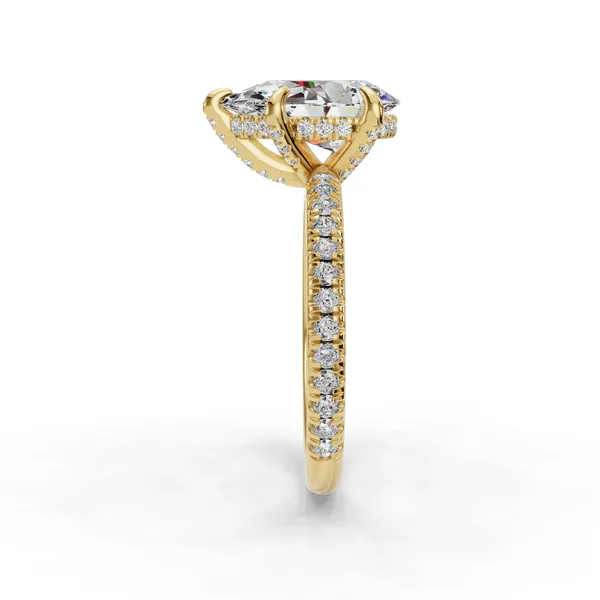 14K Yellow Gold Pear Engagement Ring Setting Image 3 SVS Fine Jewelry Oceanside, NY