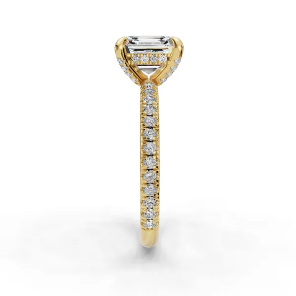 14K Yellow Gold Asscher Engagement Ring Setting Image 3 SVS Fine Jewelry Oceanside, NY