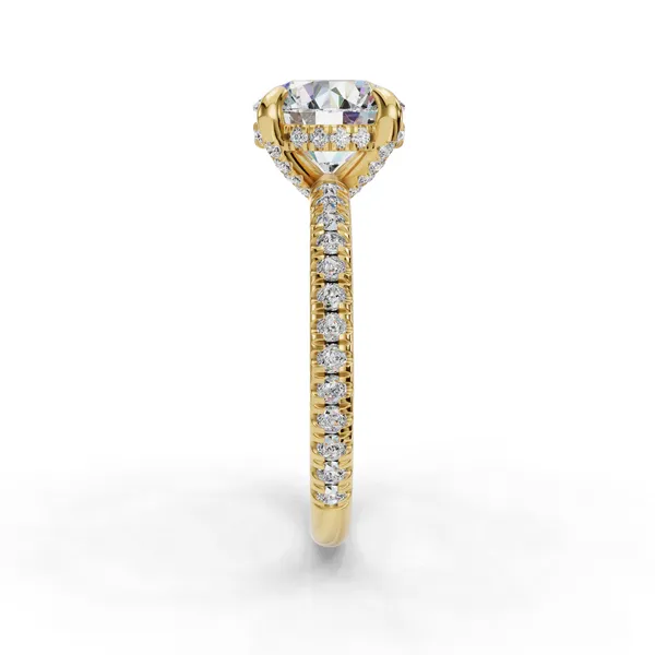 14K Yellow Gold Round Engagement Ring Setting Image 3 SVS Fine Jewelry Oceanside, NY