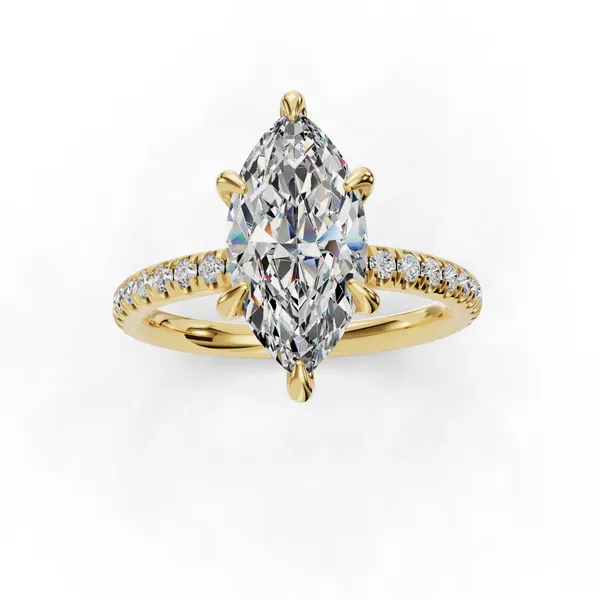 14K Yellow Gold Marquise Engagement Ring Setting Image 4 SVS Fine Jewelry Oceanside, NY