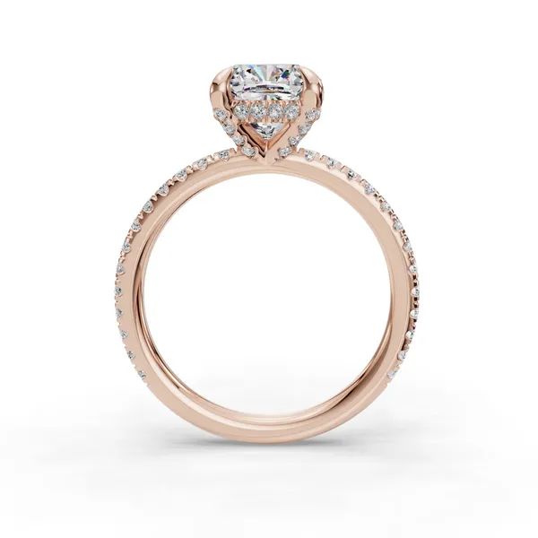 18K Rose Gold Cushion Engagement Ring Setting Image 2 SVS Fine Jewelry Oceanside, NY