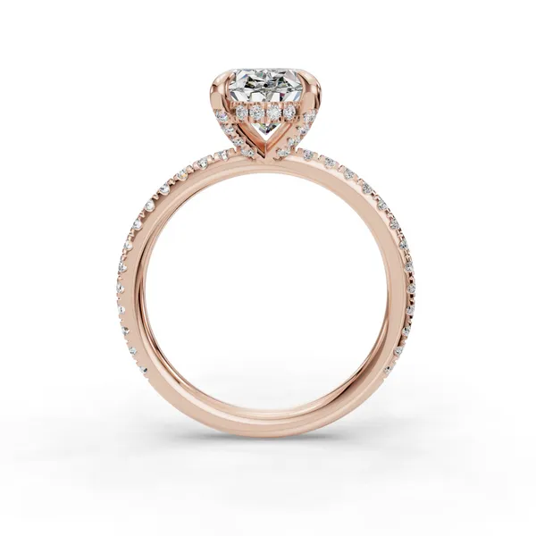 18K Rose Gold Oval Engagement Ring Setting Image 2 SVS Fine Jewelry Oceanside, NY