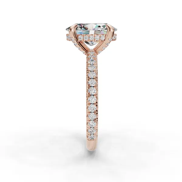 18K Rose Gold Oval Engagement Ring Setting Image 3 SVS Fine Jewelry Oceanside, NY