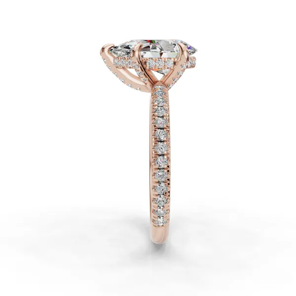 18K Rose Gold Pear Engagement Ring Setting Image 3 SVS Fine Jewelry Oceanside, NY