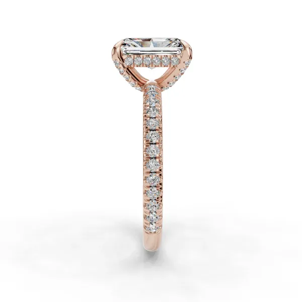 18K Rose Gold Radiant Engagement Ring Setting Image 3 SVS Fine Jewelry Oceanside, NY