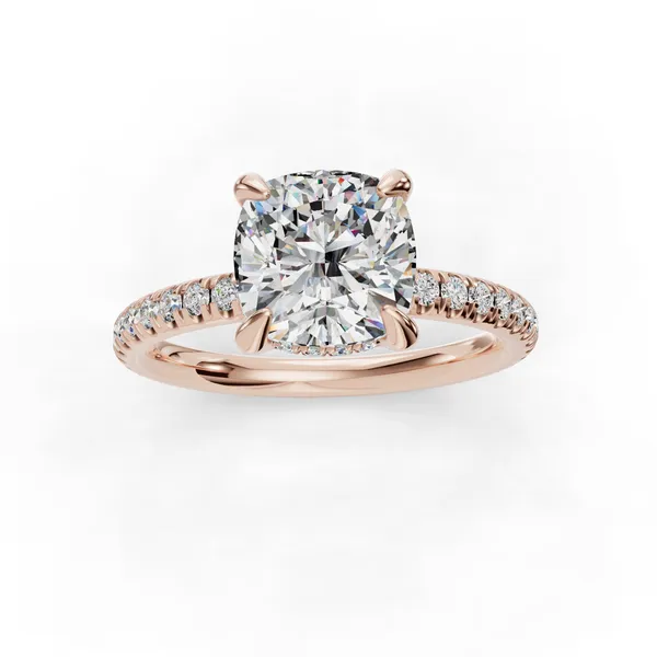 18K Rose Gold Cushion Engagement Ring Setting Image 4 SVS Fine Jewelry Oceanside, NY