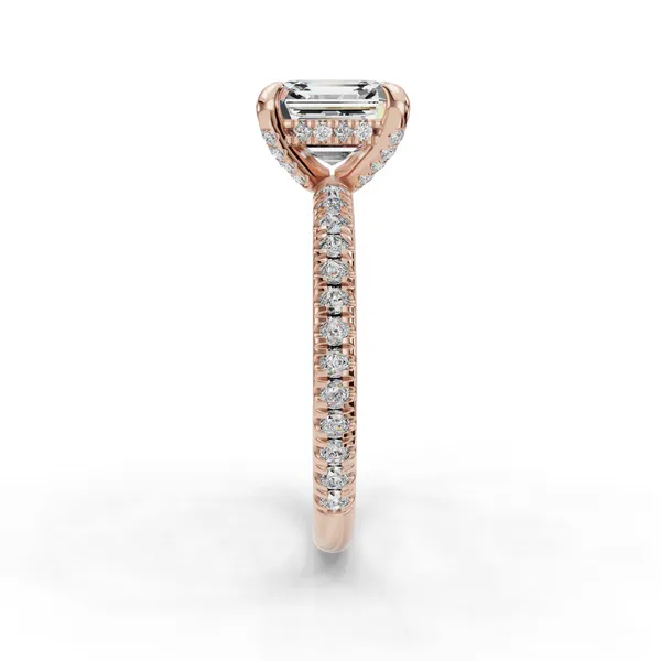 18K Rose Gold Asscher Engagement Ring Setting Image 3 SVS Fine Jewelry Oceanside, NY